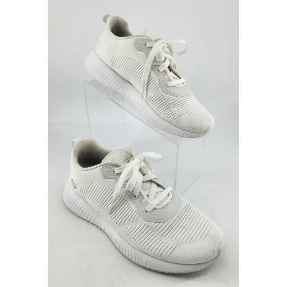 Bobs From Skechers Women's‎ Size 8 White Sport Squad Tough Talk Sneakers Shoes